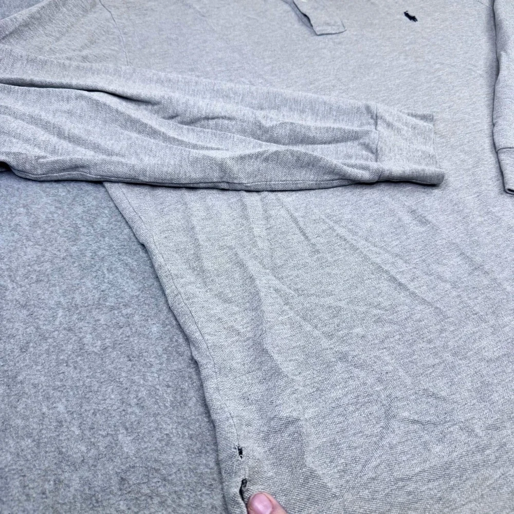 Polo Ralph Lauren Men's Size XL Long Sleeve‎ Classic Fit Polo Gray Black Pony